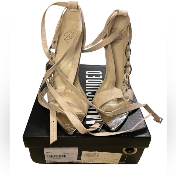 Missguided Tan High Heeled Sandals with Strappy Design - Picture 1 of 3